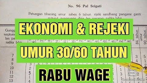 REJEKI RABU WAGE UMUR 30/60 TAHUN||PRIMBON