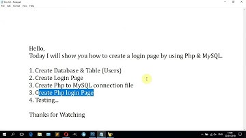 Php & MySQL   Login Page Tutorial
