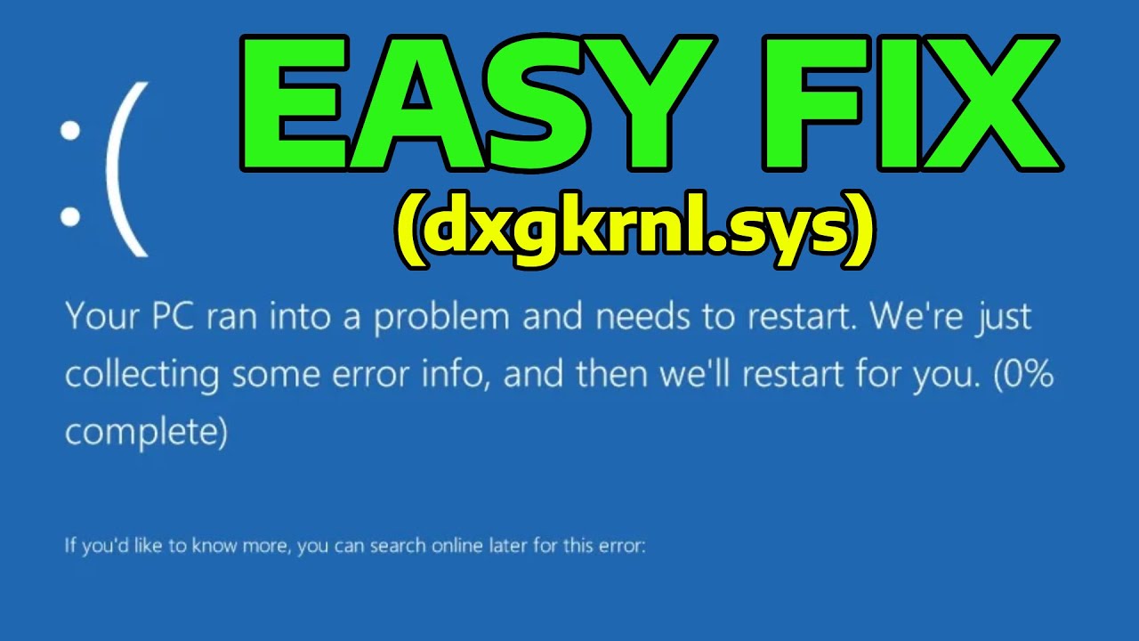 2025) Fix Stop Code KMODE_EXCEPTION_NOT_HANDLED (dxgkrnl.sys