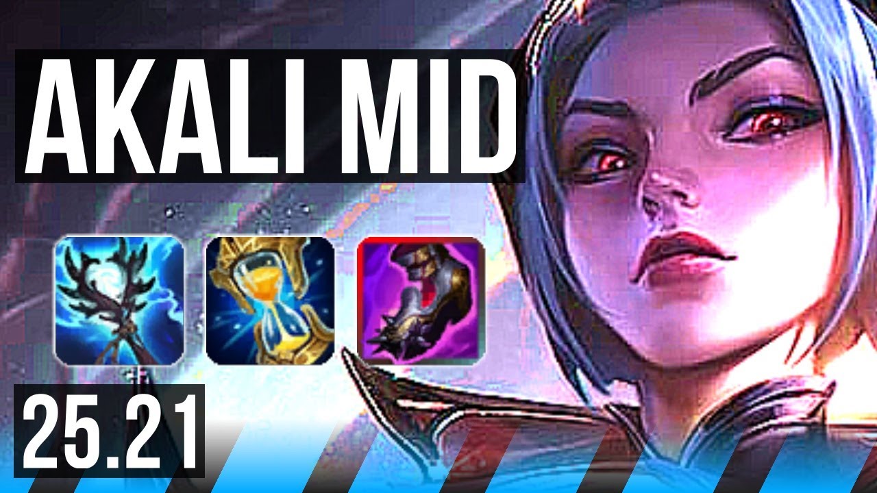 AKALI vs YASUO (MID) | 11/1/5, 6 solo kills, Godlike | EUW Master | 25.21