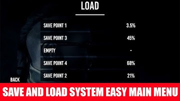 Save And Load System With Easy Main Menu Unity