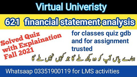 FIN621 solved quiz fall 2021 | fin621 quiz solution fall 2021 || vu fin621 guess fall 2021 #fin621vu