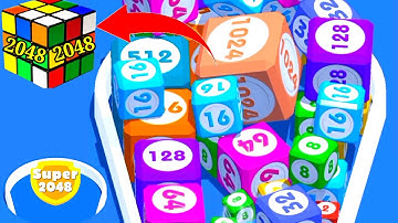 Super 2048 | Noob vs Pro vs Hacker in super 2048 Marge puzzle 3d video game gameplay android, IOS