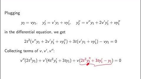 Video3-11: Reduction of order, three methods. Elementary Differential Equations