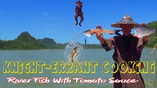Primitive Technology Cooking - River Fish With Tomato Sauce Knight-Errant Cooking