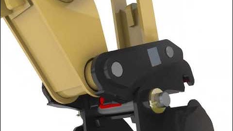 Cat® Mechanical Dual Lock Coupler - Engaging Backhoe Bucket