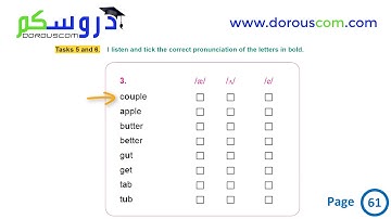 English 3 AM / sequence 2 / I pronounce : Tasks 5 and 6 / page 61