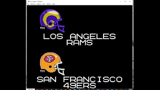 Tecmo Super Bowl Regular Season Week 4 Com Season Rams vs 49ers And Scores And Standings