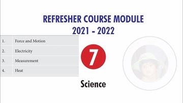 7th standard science Refresher course module Chapter 1 to 4 English medium Answer key