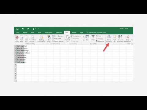 Office 365 Bytes ~ Split Up First & Last Names in Excel