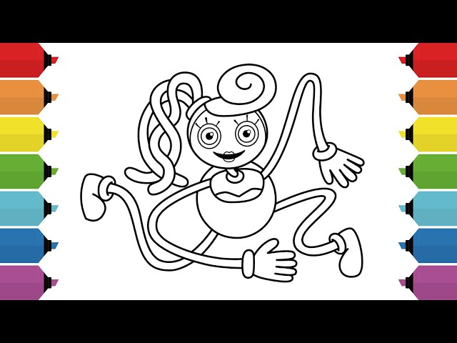 Mommy Long Legs Standing Poppy Playtime Coloring Page for Kids