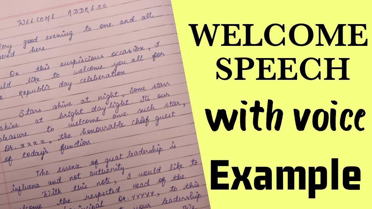 how to give welcome speech in english