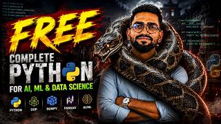 Complete Python Course FREE 🔥 | Python, OOP, NumPy, Pandas, AI/ML & Data Science