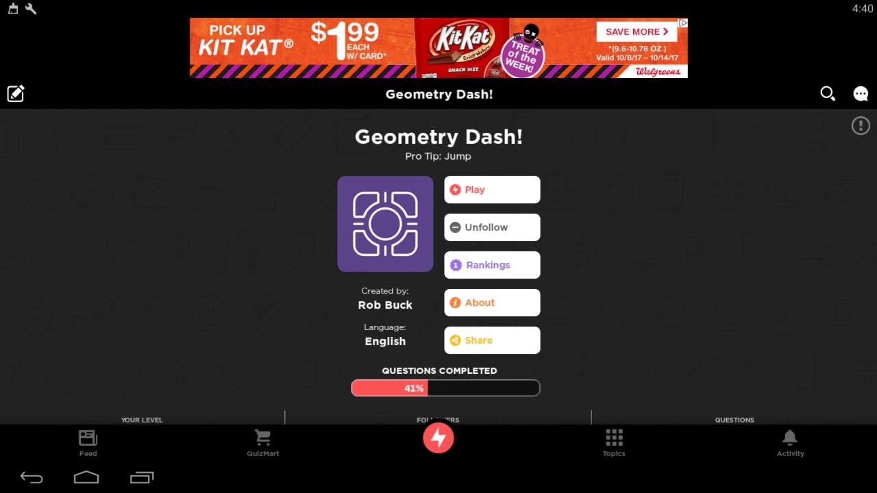 Geometry Dash Quizup #1