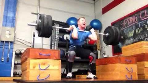Bottoms up front squat 245lbs