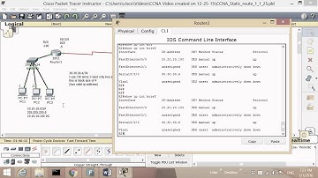 Cisco CCNA training Video  --- Static Route Configuration