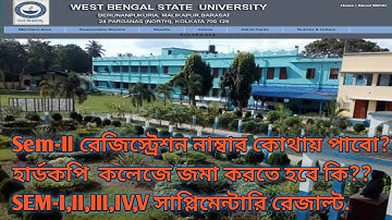 West Bengal State University new update . supplementary exam result.Semester 2 registration number??