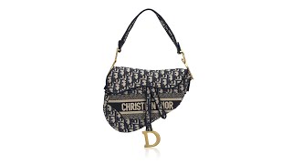 Christian Dior Oblique Saddle Bag Blue