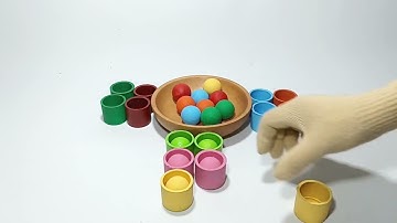 Color Sorting Reverse Video | Wooden Balls #asmr #satifying #color #reverse #sorting #woodenballs