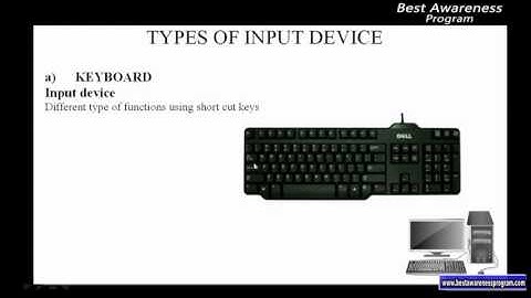 Hardware and Software: Types of  input device- Keyboard Part 30 of 3rd term