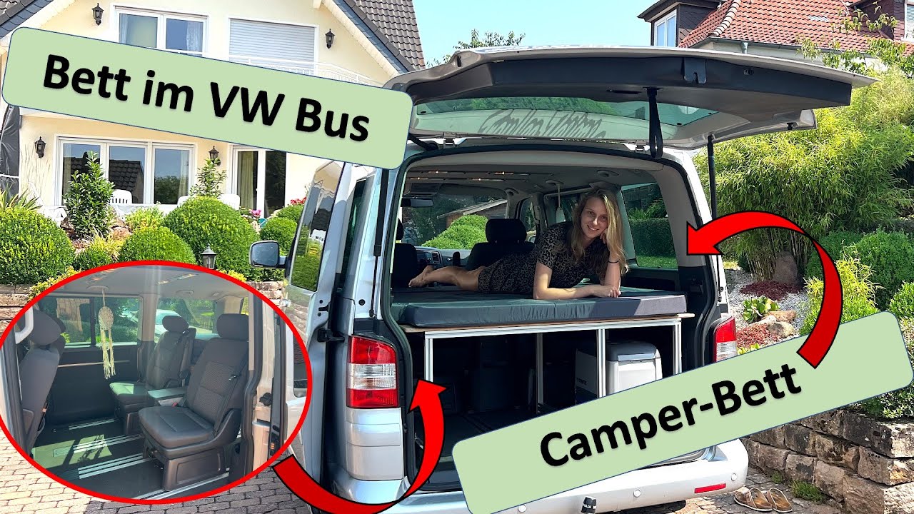 Cleveres Bett im VW Bus T5 Camper