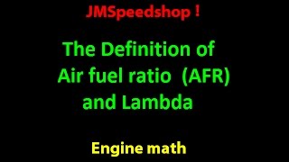 Famous Air Fuel Ratio and Lambda what does it mean ?. 2 . JMSpeedshop ! Wealth