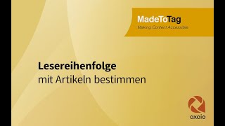 axaio MadeToTag – Lesereihenfolge mit Artikeln bestimmen