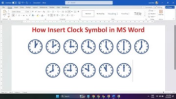 How Insert Clock Symbol in MS Word