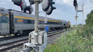 VIA #904 powers towards Thamesville, ON.. again! | Via Rail Train 78 at Northwood Line Aug 29, 2023