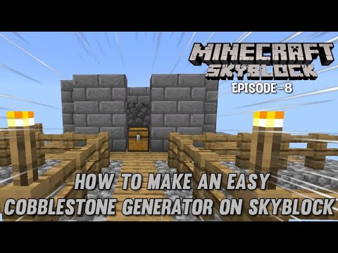 How to make a easy cobblestone generator for Skyblock : Episode-8 - YouTube