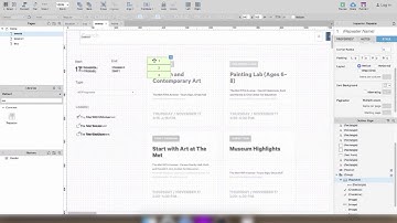 Axure Exercice 2 : Creating the Events page using masters and repeaters