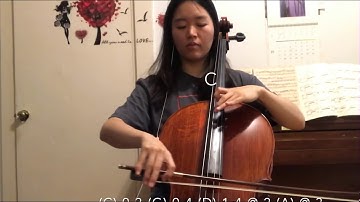 C Major 3 octave arpeggio on the cello (Tuning: 440Hz)