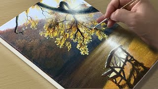 Autumn Lake Painting / Acrylic Painting / STEP by STEP