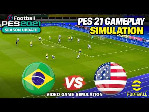 BRAZIL vs UNITED STATES | World Cup 2026 Simulation | eFootball PES 2021 Gameplay