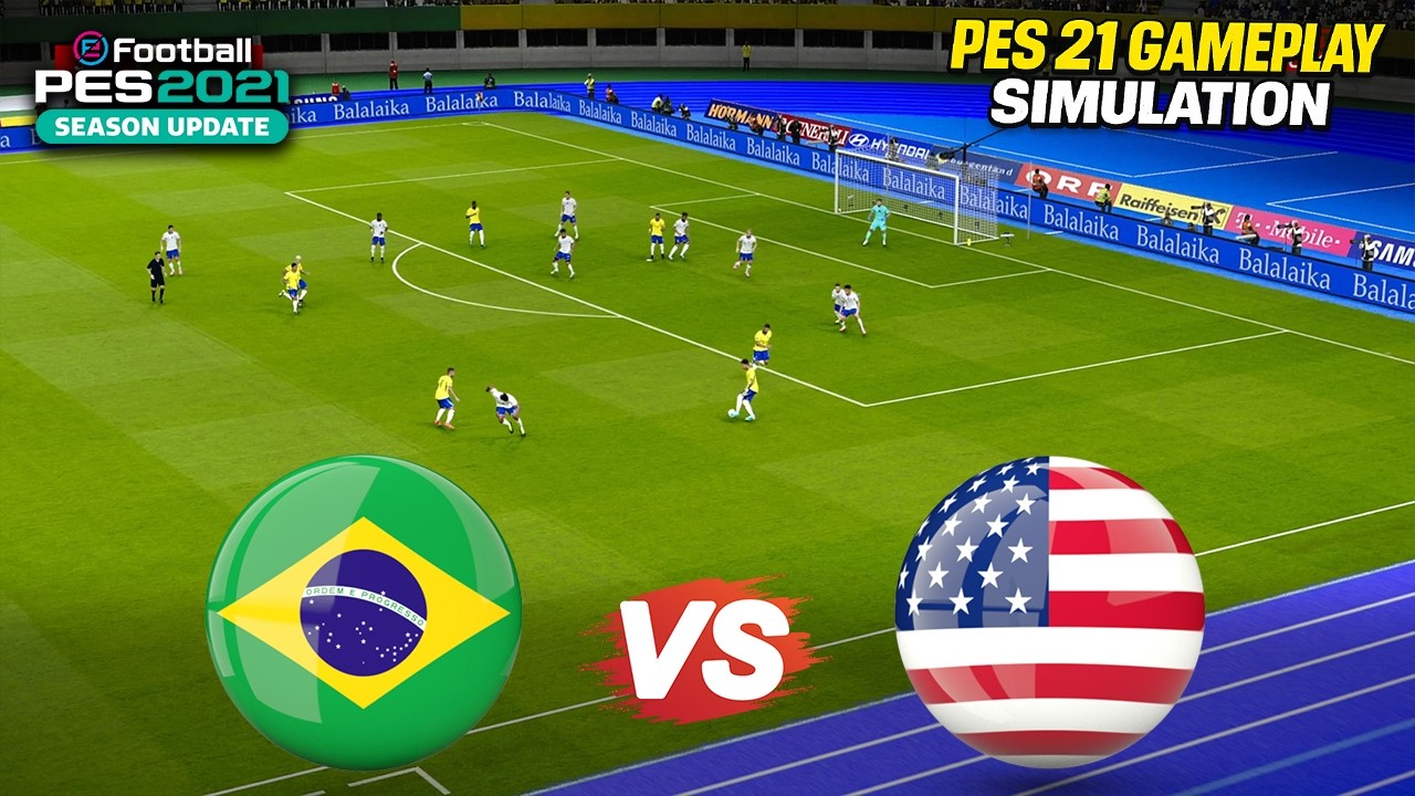 BRAZIL vs UNITED STATES | World Cup 2026 Simulation | eFootball PES 2021 Gameplay