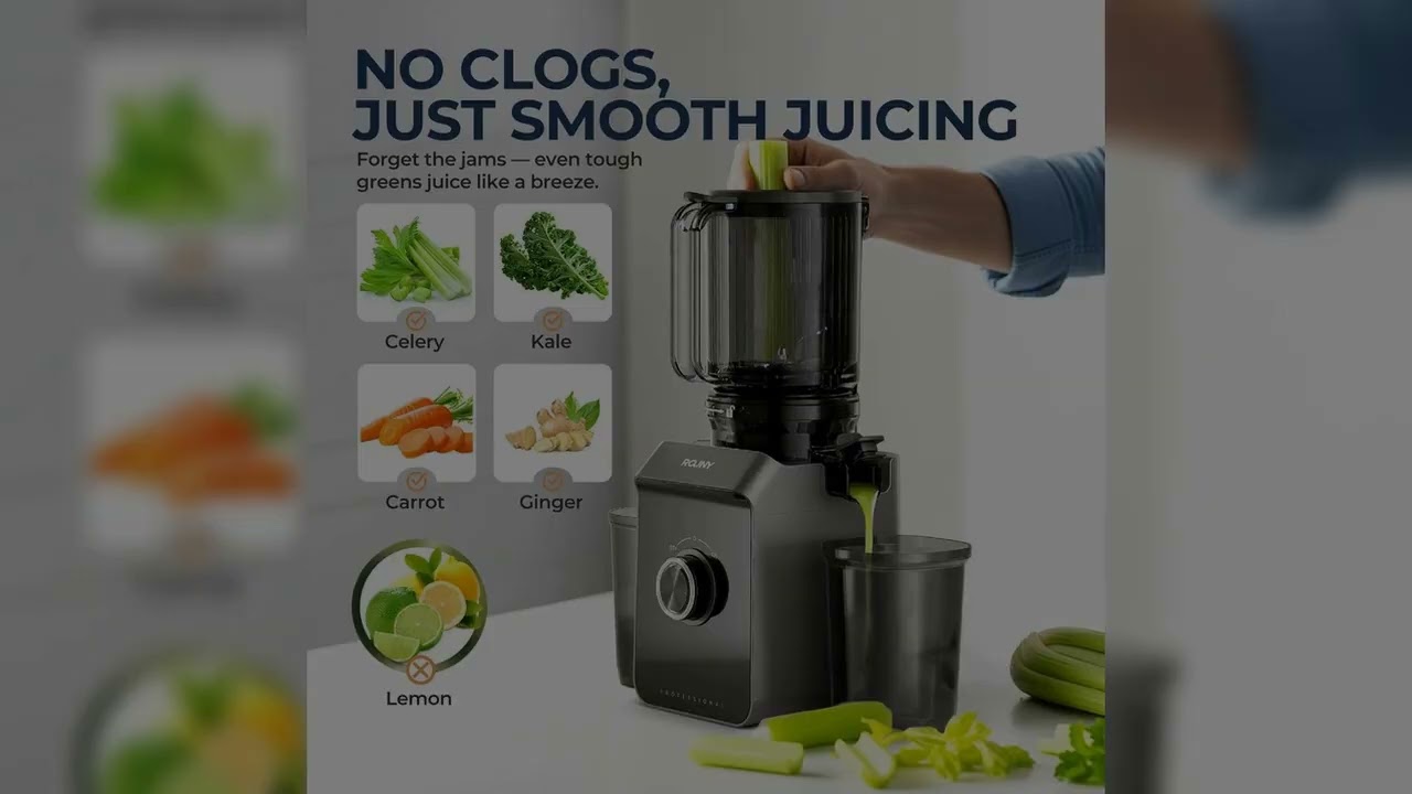 A must-have product! ROUNY Cold Press Extractor with Filter-Free, Easy Clean Electric Fruit Slow J