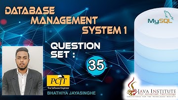 DBMS | Question Set 35 | Java Institute | Bhathiya Jayasinghe