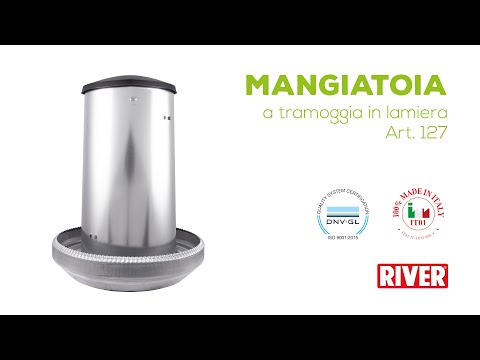 Оцинкована бункерна годівниця 37 л для індиків, River Systems Італія, видео 1