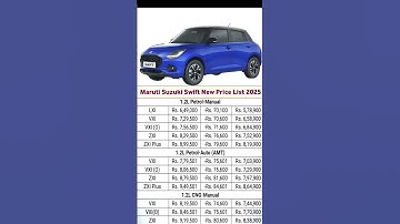 Maruti Suzuki Swift New Price List 2025 #lxi #vxi #zxi #zxiplus #shorts #marutisuzuki #marutiswift