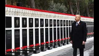 Prezident İlham Əliyev Şəhidlər Xiyabanını Ziyarət Etdi