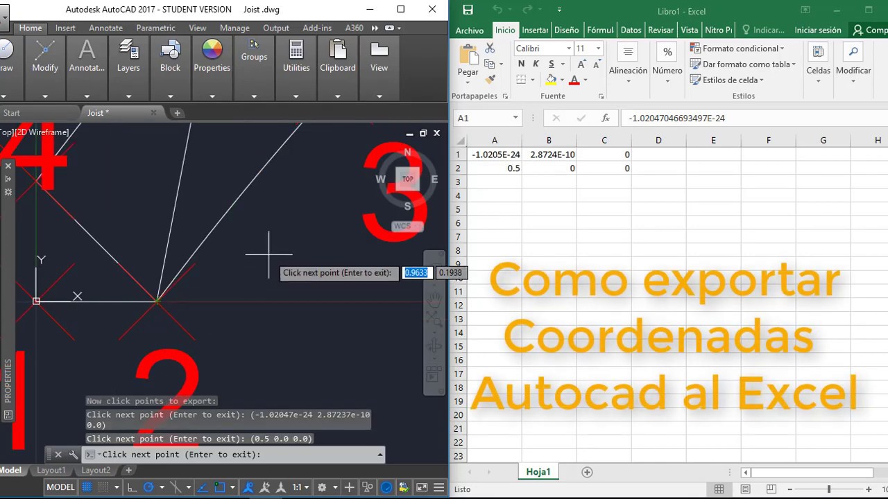 Como Exportar Coordenadas De Autocad A Excel YouTube