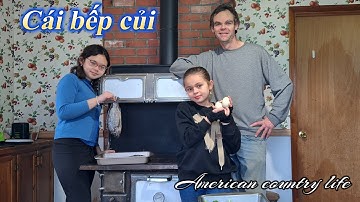 #217 Cái bếp củi của gia đình Nhân\ Bữa cơm chiều cá chiên sốt cà, rau củ xào và trứng vịt nhà