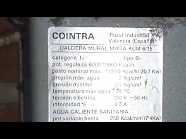 Caldera Cointra kcm no funciona el agua caliente