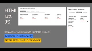 2/4 Tab switch action and Scrollable #JS #coding #javascript #uidesigntutorial #scrollbar #scrollbar