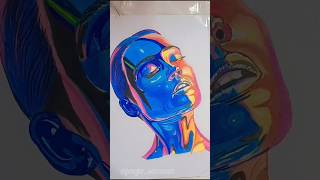 3D girl painting with pencil colour 😱✏️ #shortvideo #youtubeshorts #3dprinting