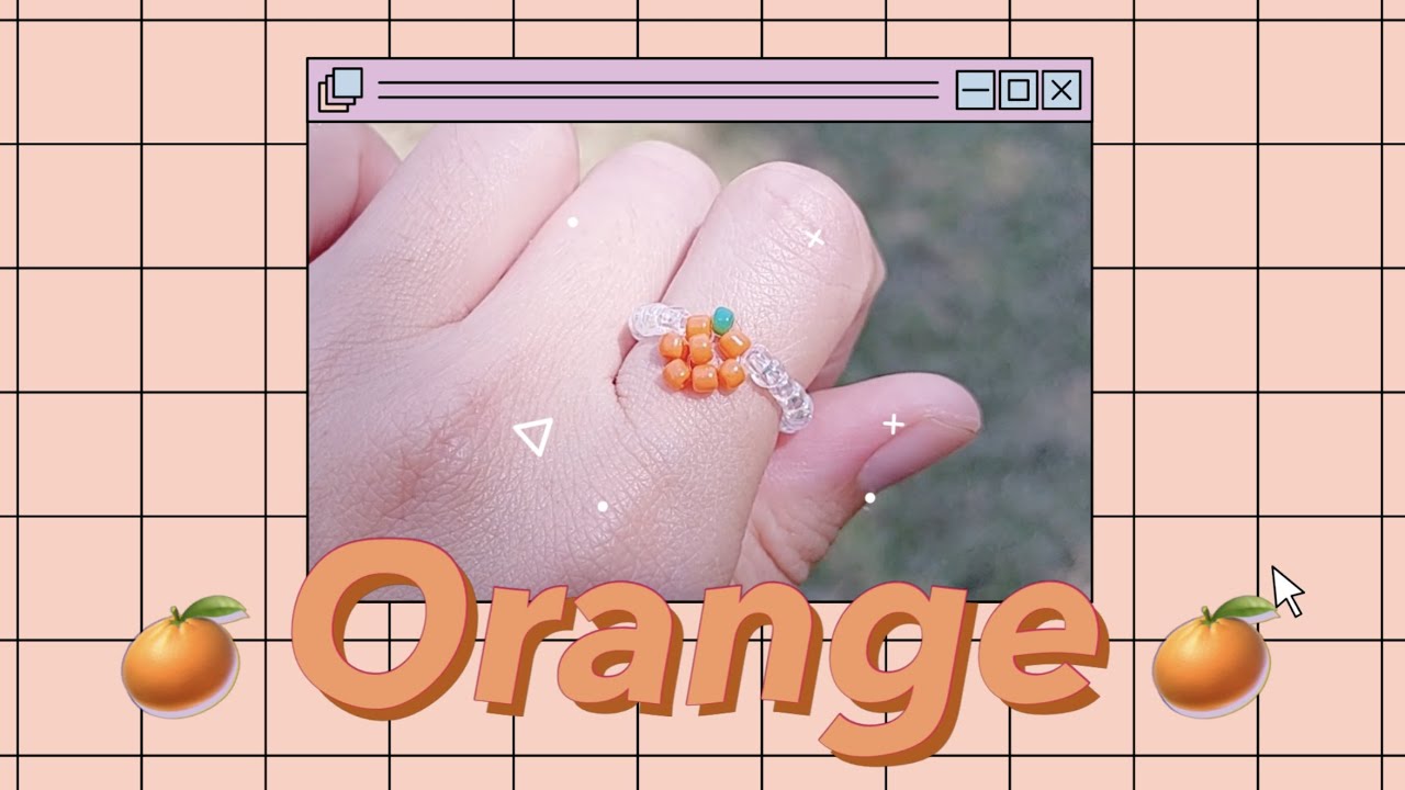 วิธีทำแหวนลูกปัดส้มง่ายๆ สไตล์เกาหลี 🍊💍 - How to Make Orange Beaded Ring