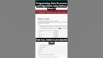 NPTEL Programming, Data Structures and Algorithms using Python Week 2 Assignment Answers Jul 2025