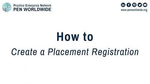 PEN Events - How to create a Placement Registration