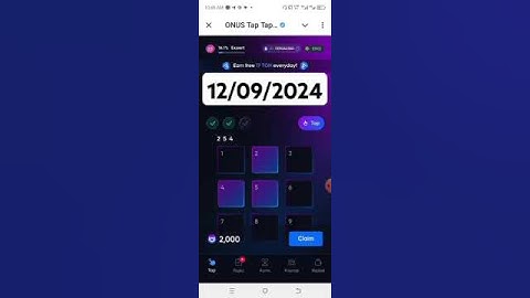 ONUS TAPTAP DAILY CODE 12 September 2024||ONUS TAP TAP Airdrop #onuscode #onusdailycode #onusairdrop