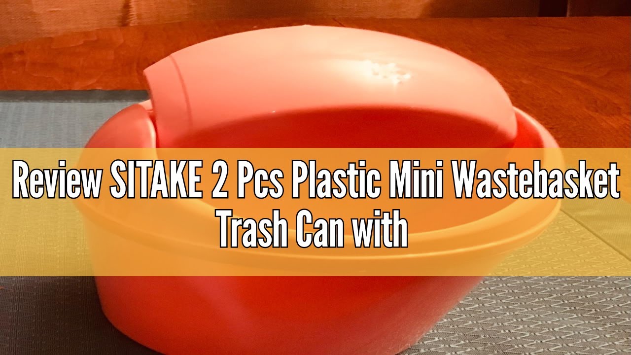 Review SITAKE 2 Pcs Plastic Mini Wastebasket Trash Can with Swing Lid with 120 Trash Bags, Tiny Desk